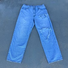 Levi's 94 Baggy Distressed Light Wash Jeans Wide Leg Denim Size 32