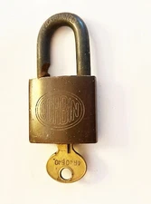 Vintage Corbin Brass Padlock & Key