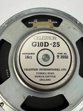 Celestion G10D-25 guitar speaker Made in England T3552 10 Inch 16 Ohm 25 Watt