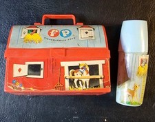  549 Vintage 1962 Fisher Price Toy Barn Small Lunchbox Thermos
