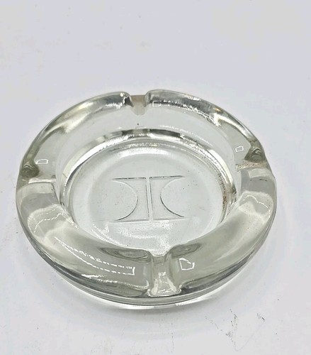 Hilton Hotel Heavy Glass Ashtray - 4" diameter w/Hilton logo Vintage - Picture 2 of 6
