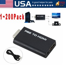 PS2 to HDMI Video Converter Adapter with 3.5mm Audio Output for HDTV Monitor Lot