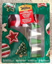 Wilton Cookie Decorating Holiday 5 Tips 10 Bags 1 Icing Bottle 2 Bottle Tips NIB