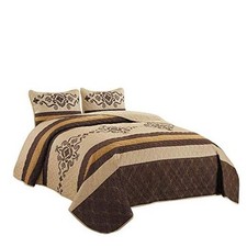 WPM Western Print Size Light Weight Quilt Set with King Yasmen Gold Brown