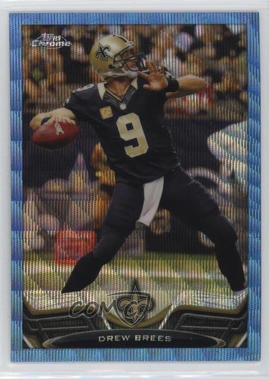 2013 Topps Chrome Blue Wave Refractor Drew Brees #25 1by