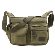 Men's Vintage Canvas Sling Bag Crossbody Messenger Shoulder Bag for Travel