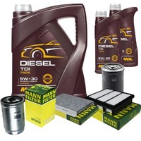 MANN-FILTER Inspektionspaket Mannol 7L Diesel Tdi 5W-30 FüR Hyundai I30 2.0