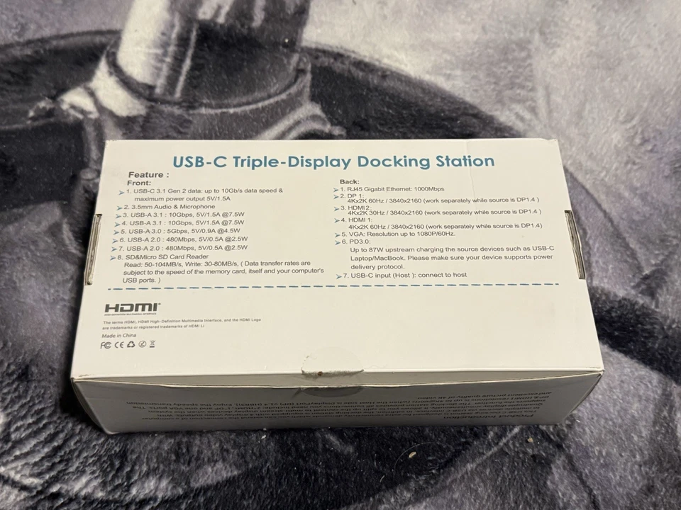 One never used Gray Hitofish USB-C Triple Display Docking Station Mint Condition - Image 3 of 4