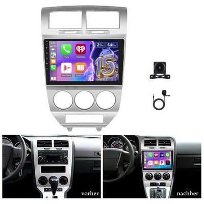 2+64G Für Dodge Caliber 2007-2009 Autoradio GPS Navi WIFI Android 15 CarPlay Kam