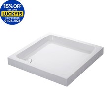 Mira Flight Shower Tray Square Deep Profile Stone Resin Waste 800 x 800mm