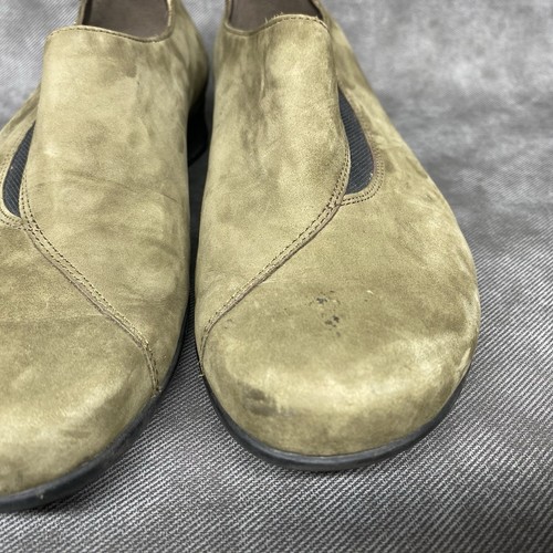 Mephisto Genuine Nubuck Leather Slip On Loafer Shoes Green Size 7 Air Jet - Picture 8 of 15