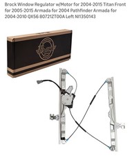 Brock Replacement Front Power Window Lift Regulator w/Motor, Left (Open Box)