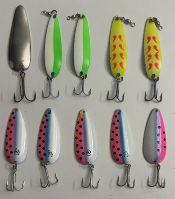 Lot of 10 - 3/4 Oz Dardevlet and Krocodile Fishing Lures For Pike - Lake Trout