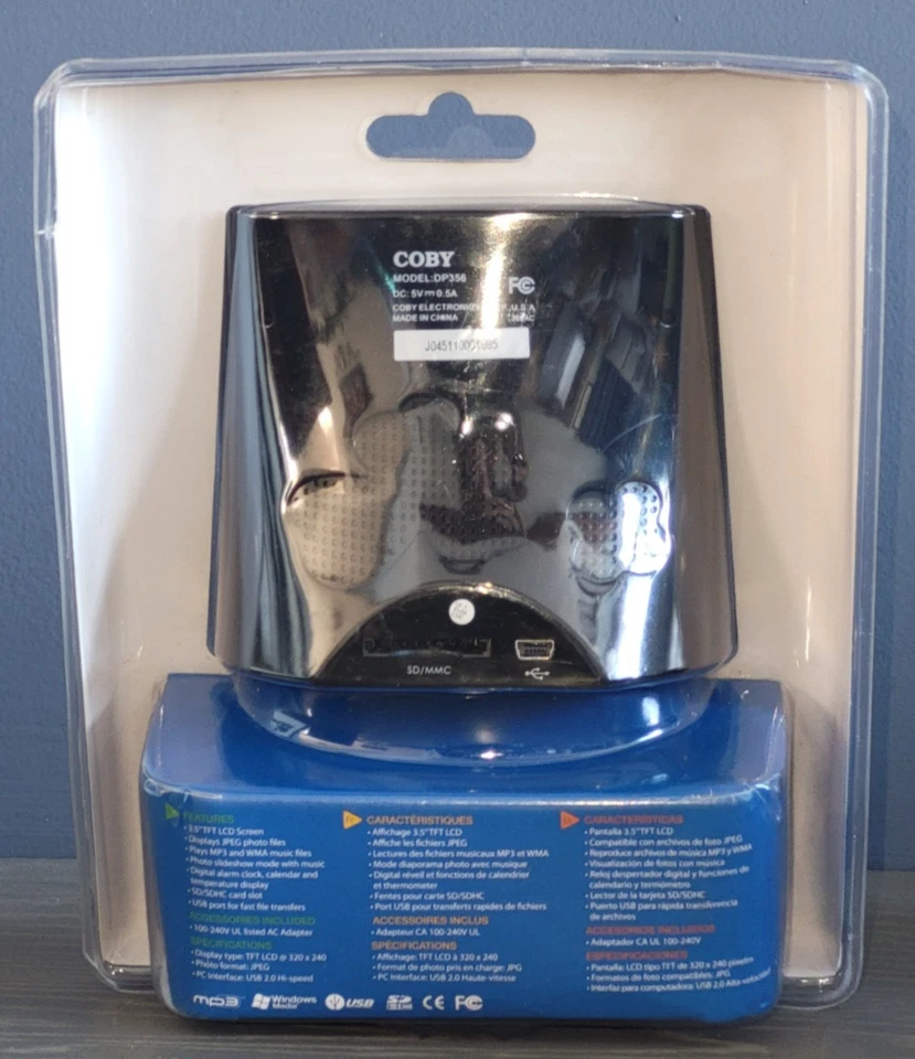 New COBY Digital Digital Photo Album with Alarm Clock DP356 Desk Picture Frame - Image 4 of 4