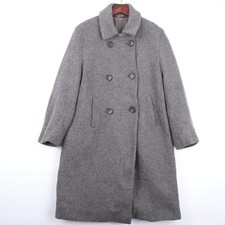 JIL SANDER Double Breasted Grey 100 Virgin Wool Coat IT 40 US 4 S Vtg