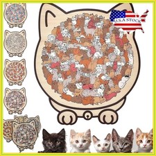 135-Piece Morandi Color Cat Wooden Jigsaw Puzzle Perfect Gift for Cat Lovers US