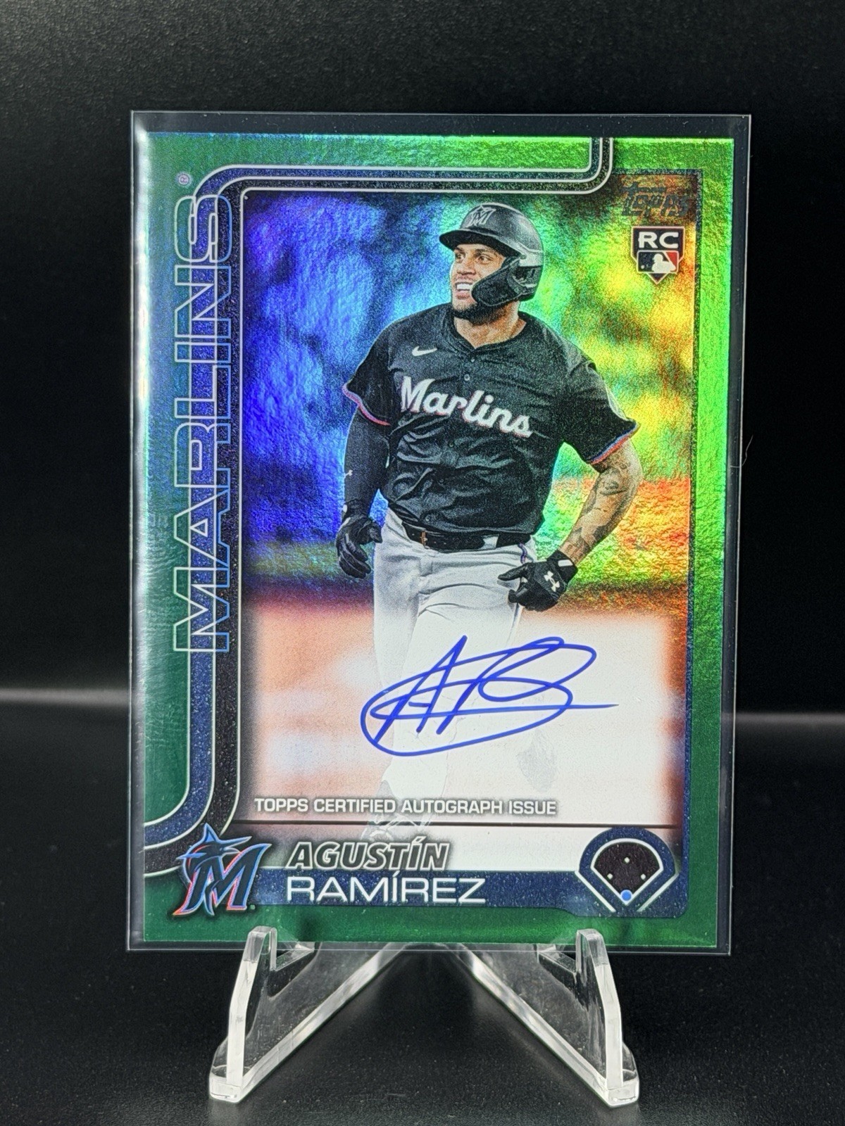 2025 Topps Update Agustin Ramirez Real One Auto Green Foil Parallel Rookie /99