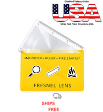 Credit Card Magnifier 4X Magnification with YELLOW Protective Sleeve Ships Free