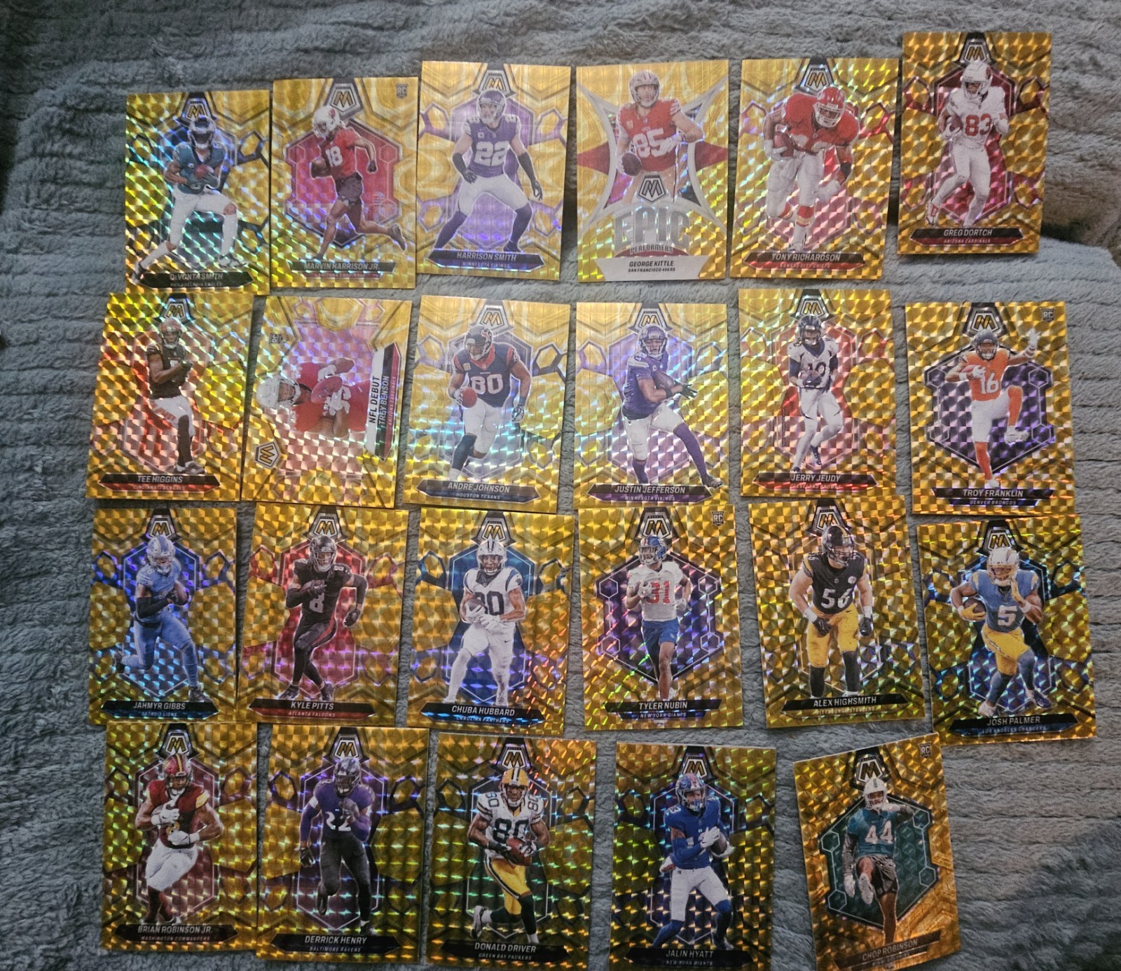 Gold Panini Mosaic NFL football trading cards (23 Cards)  $25 OBO