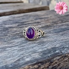 Amethyst Gemstone 925 Sterling Silver Handmade Ring Jewelry Beautiful Ring
