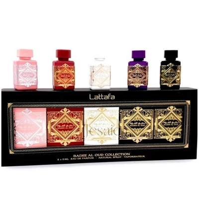 Lattafa Badee Al Oud Mini Gift Set – 5 x 5ml Perfume Collection for Men & Women