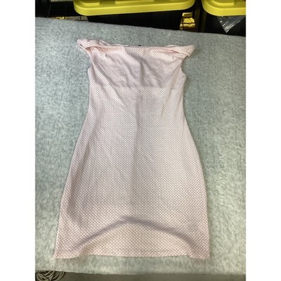 Wild Fable Womens Light Pink Textured Bubble Knit Off Shoulder Mini Dress Size M