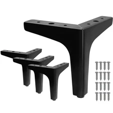 4pcs 6 Inch Furniture Legs, Modern Style Furniture Sofa Legs Metal Matte Black T