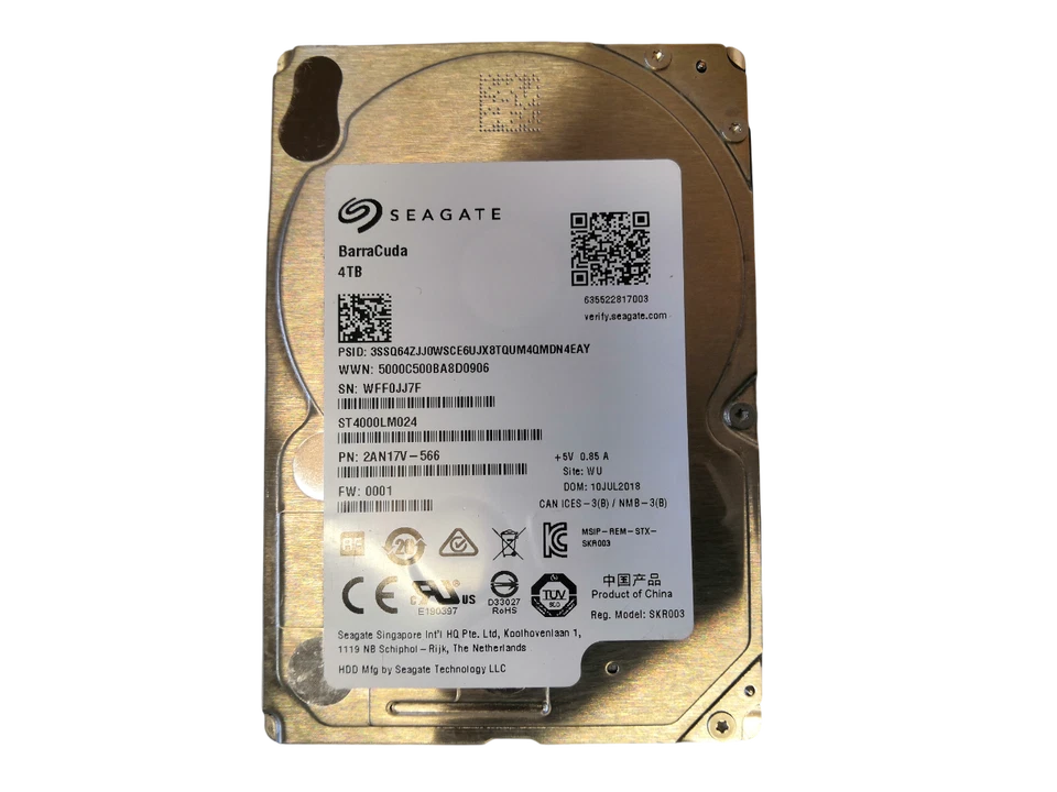 Seagate BarraCuda SATA HDD 2.5" 4TB 5.4K 6Gbps 128MB 2AN17V-566 100%health - Image 2 of 3
