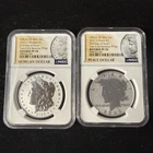 2025-S Reverse Proof $1 Morgan and Peace Silver Dollar 2pc Set NGC PF70 FDI
