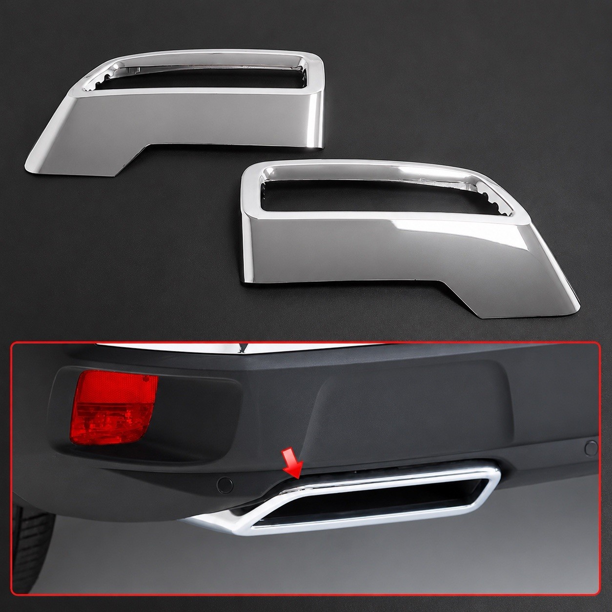 Diffuseur echappement GT chrome Peugeot 3008 II 5008 T87 2017-2023 jupe arriere ABS sport