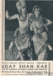 1933 Uday Shan-Kar Hindu Dancers & Musicians San Francisco Program
