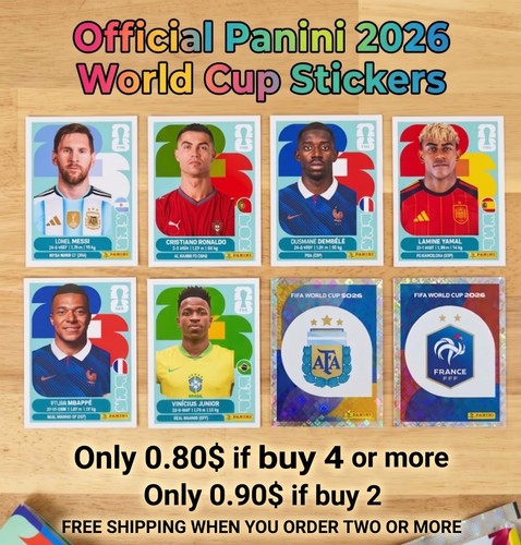 PANINI WORLD CUP 2026 INDIVIDUAL STICKERS, ALG-COL & FWC FREE SHIPPING!!