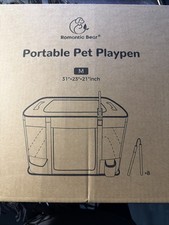 Portable Pet Playpen Medium 31  x23  x21  Inch Black