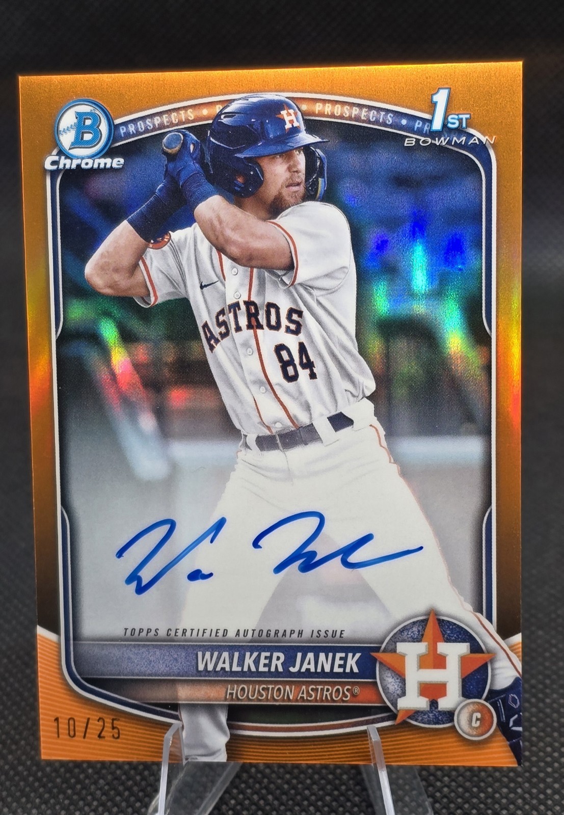 WALKER JANEK 2025 BOWMAN CHROME 1ST TRUE ORANGE REFRACTOR AUTO /25 🔥