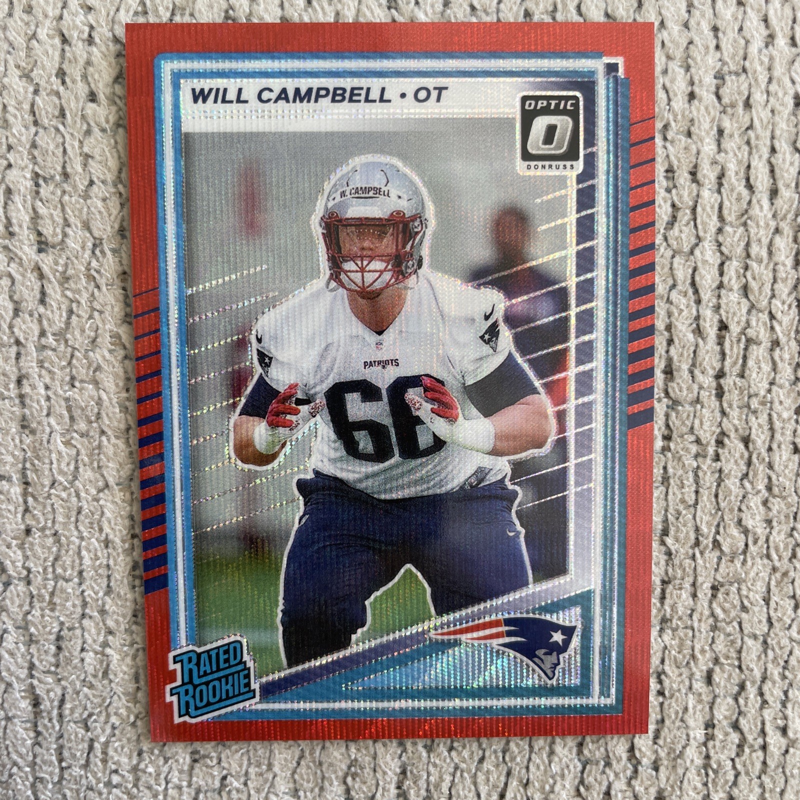 2025 Panini Donruss - Rated Rookie Will Campbell #345 Optic Preview Red Wave SP