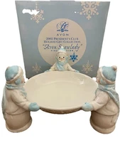 Vintage New Christmas 2002 SNOWLADY Avon Presidents Club Seasonal Serving Dish
