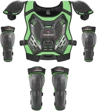 Kids Dirt Bike Gear Armor Vest Suit, Motorcycle Chest Protector with Knee Elb...