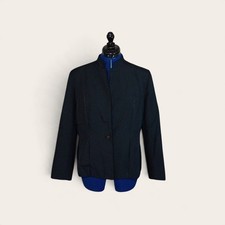 Vintage Women's Black Stand-Collar Single-Button Blazer