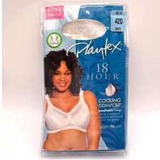 Playtex 18 Hour Cooling Comfort Wirefree Bra 4088 White 42D Lace Breathable NIP