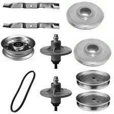New Aftermarket Replacement Deck Rebuild Kit Contains Spindle/Blades/Belt/Pulley