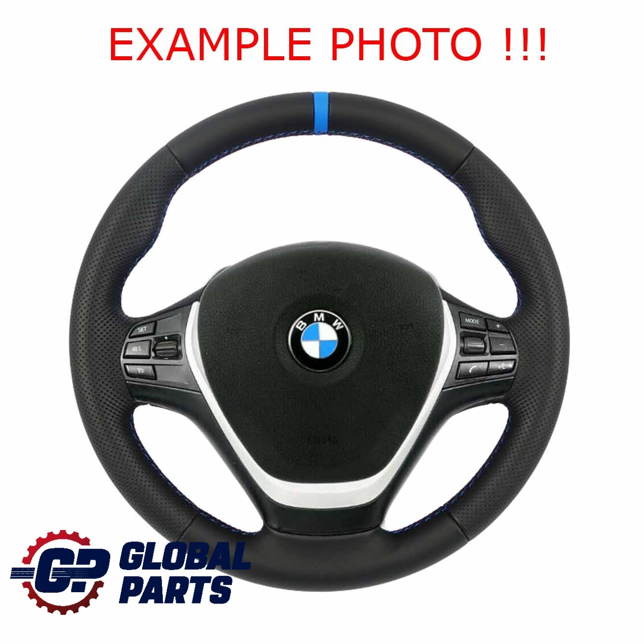 Volant sport BMW F30 F31 F32 F36 en cuir noir à prise ergonomique