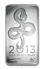 10 OZ SILVER BAR - 2013 YEAR OF THE SNAKE SEALED