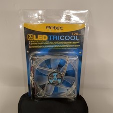 NEW Quiet Antec 3x Blue LED Tricool 120mm 3 or 4 Pin Fan, 3 Speed Switch, Speed