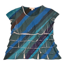 Coldwater Creek XS Short Sleeve Striped Shirt