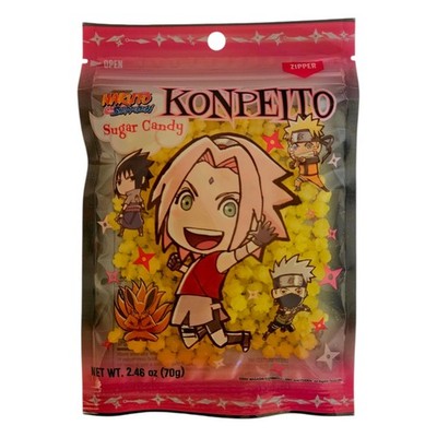 Naruto Shippuden Sugar Candy Konpeito Sakura Pineapple Flavor 70g, Pack of One