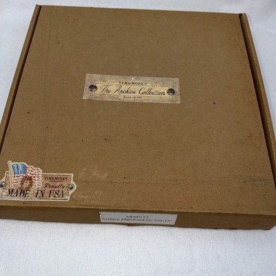 Vtg TIMEWORKS 13  Wall Clock Archive Paris  Distressed Look Original Box USA