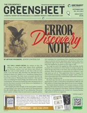 NEW!! Greensheet Currency Monthly Pricing Guide - September Issue