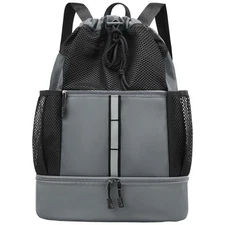 PinCute Drawstring Gym Bag for Men/Women - Mesh Beach Swim Bags Sports Backpa...