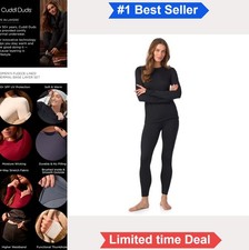 Heavyweight Thermal Underwear Set for Women Fleece Lined Long Sleeve Top