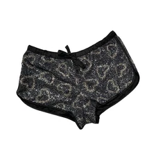 Victorias Secret Sequin Heart Shorts Pajamas Medium Black Silver Medium